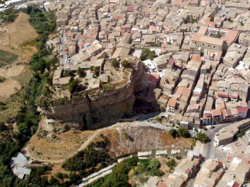 Castello Sottano Di Corleone, panoramica dall'elicottero