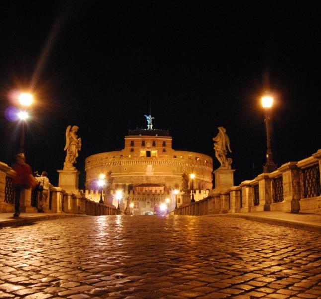 Castel Sant'Angelo - notturno, dal ponte